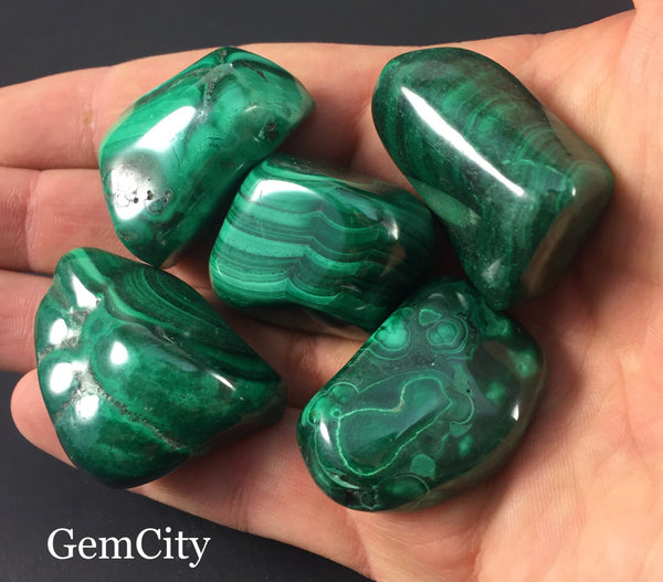 Malachite Tumbled Stone- Extra Large